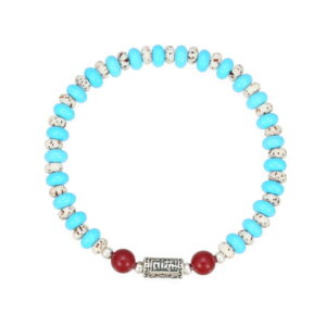 Blue ocean style gem silver bracelet